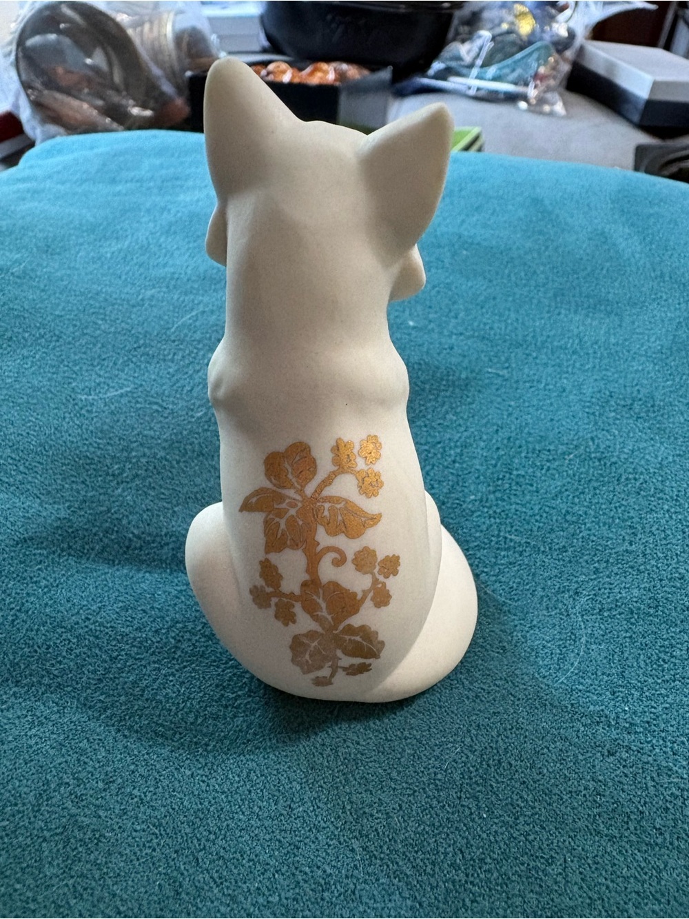 Lenox Everyday Wishes Fox Figurine 3” Gold Floral Design - Picture 3 of 10